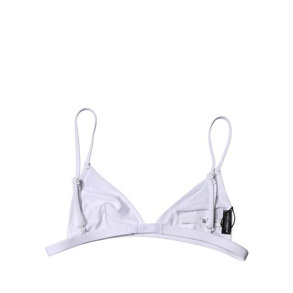 Dolce & Gabbana Top White Nylon Triangle Swimwear Beachwear Women's Bikini